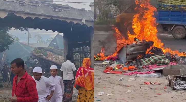 শাহ ফশিহ উদ্দিনের মাজার ভেঙে গুড়িয়ে দিয়েছে মুসল্লীরা।